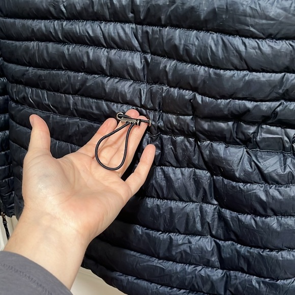 Zara Packable Down Puffer Jacket Coat Navy Blue S Hooded 90% Duck Down Warm - Picture 3 of 11